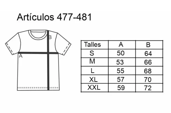 talles de remeras adultos